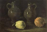 Vincent Van Gogh Still life with Two Jars and Two Pumpkins (nn04) oil on canvas